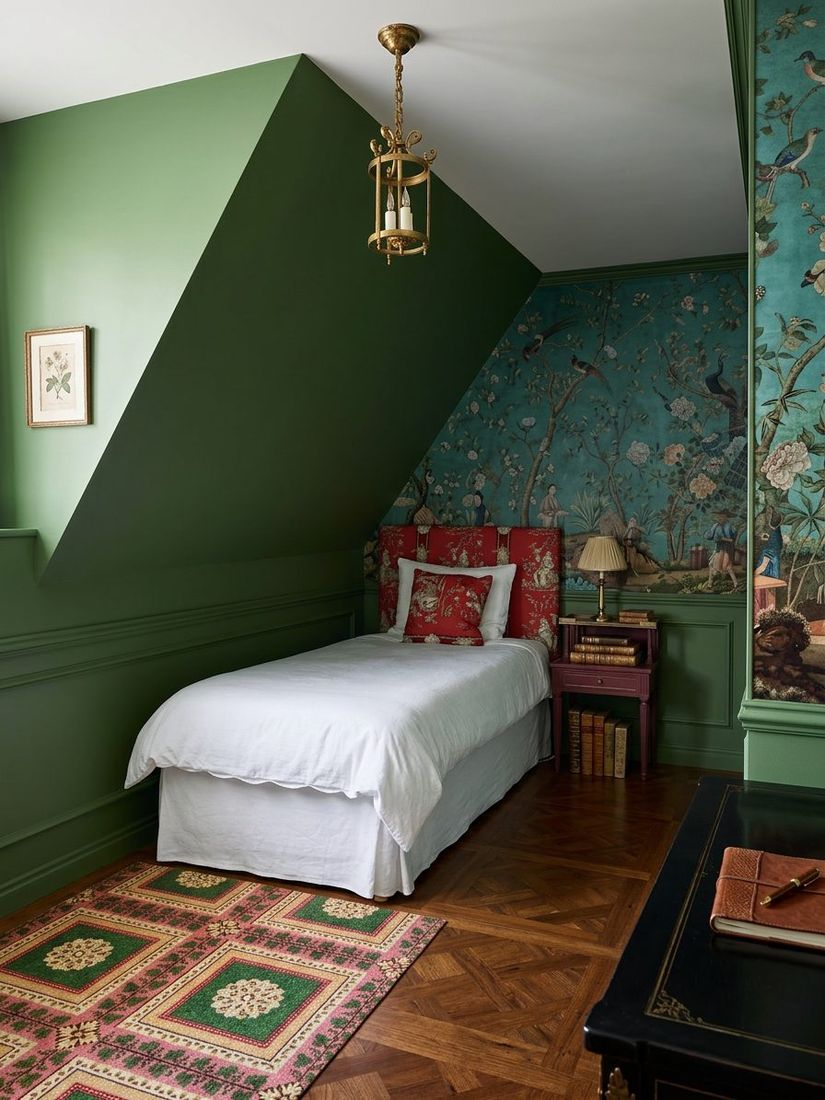 Une chambre en vert