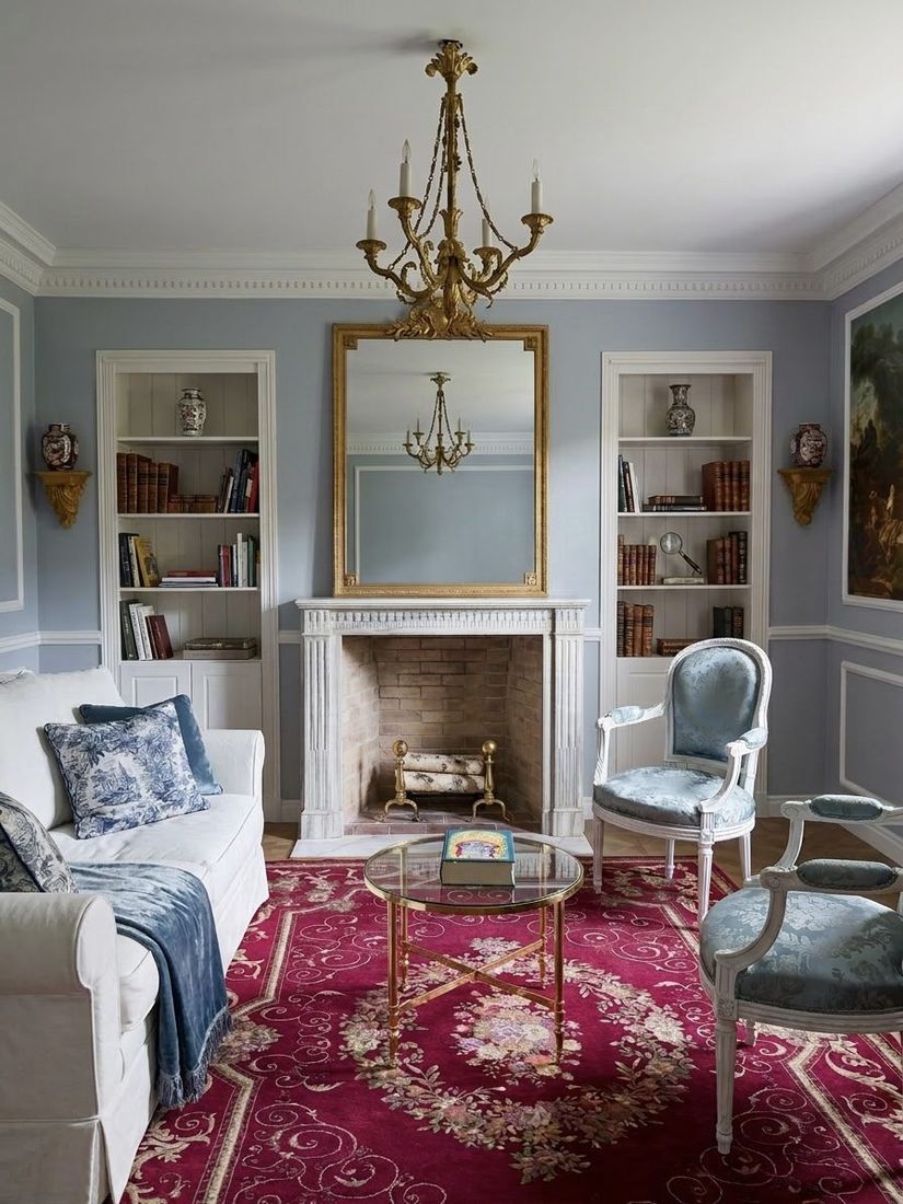 Un salon en bleu